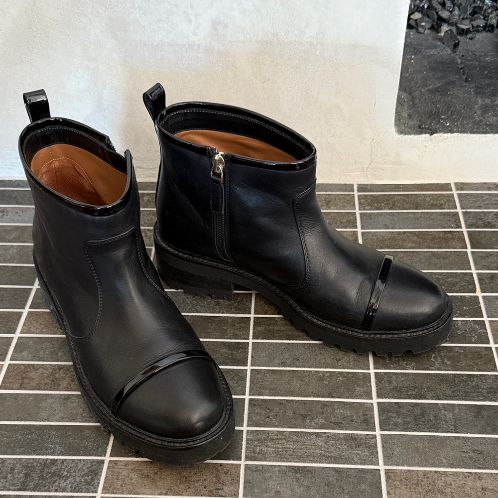 Malone Soulliers Black Leather Women’s Ankle Boots Sz 38 (or US 8)